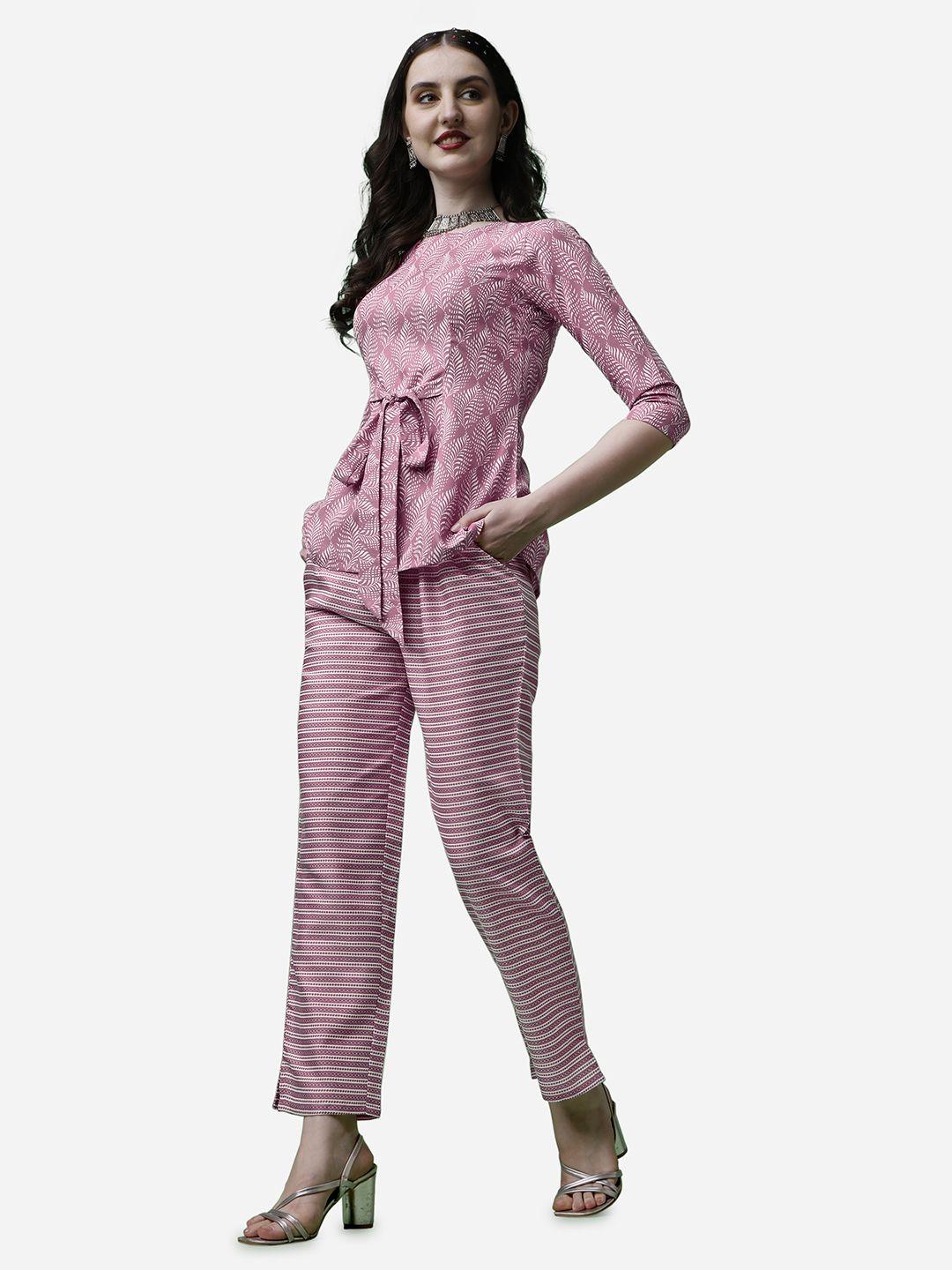 raisin printed pure cotton top with trouser