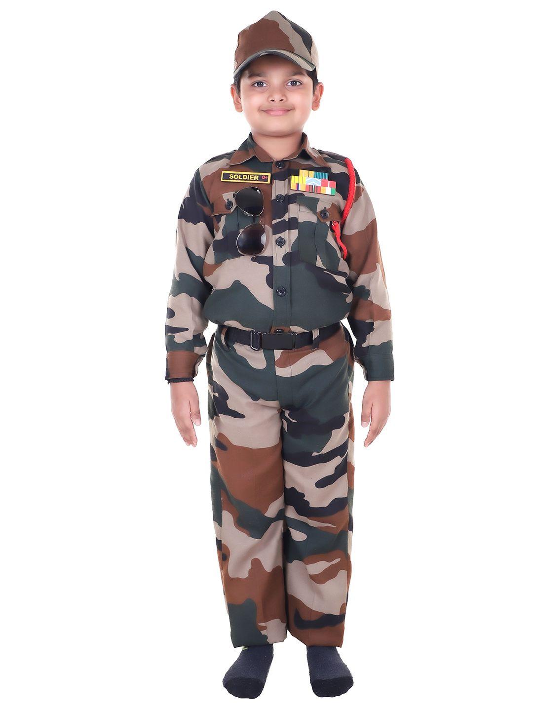 raj fancy dresses kids camouflague printed shirt with trousers