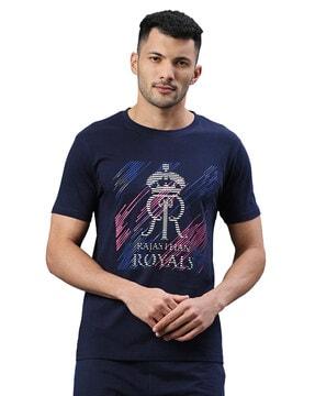 rajasthan royals print crew-neck t-shirt