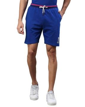 rajasthan royals print knit shorts with insert pockets