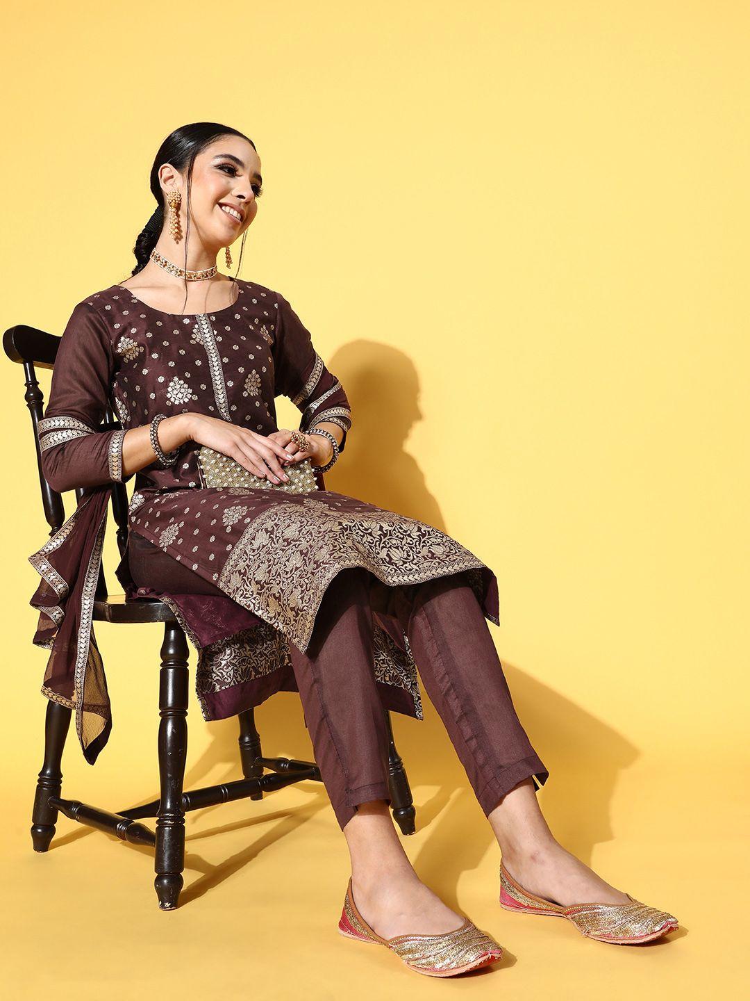 rajgranth women woven design chanderi silk brocade kurta set