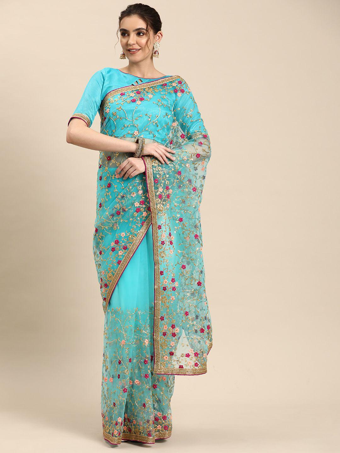 rajgranth floral zari net chanderi saree