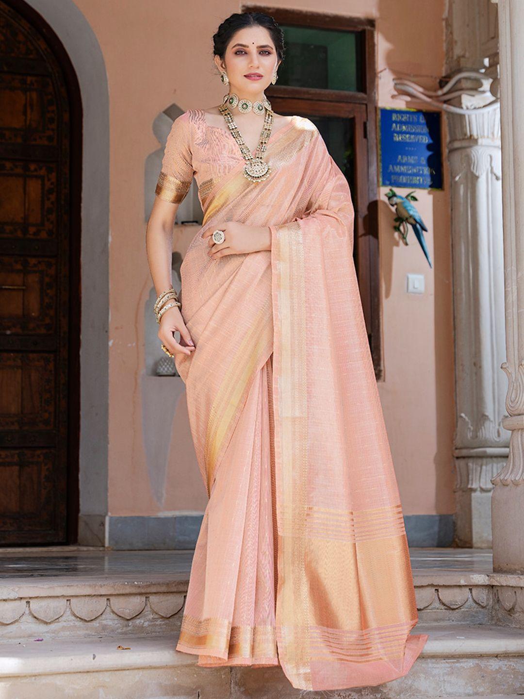 rajgranth woven design zari silk cotton saree