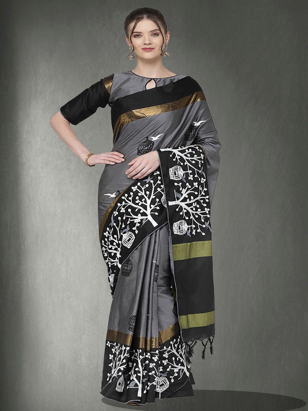 rajgranth zari printed cotton silk arani saree