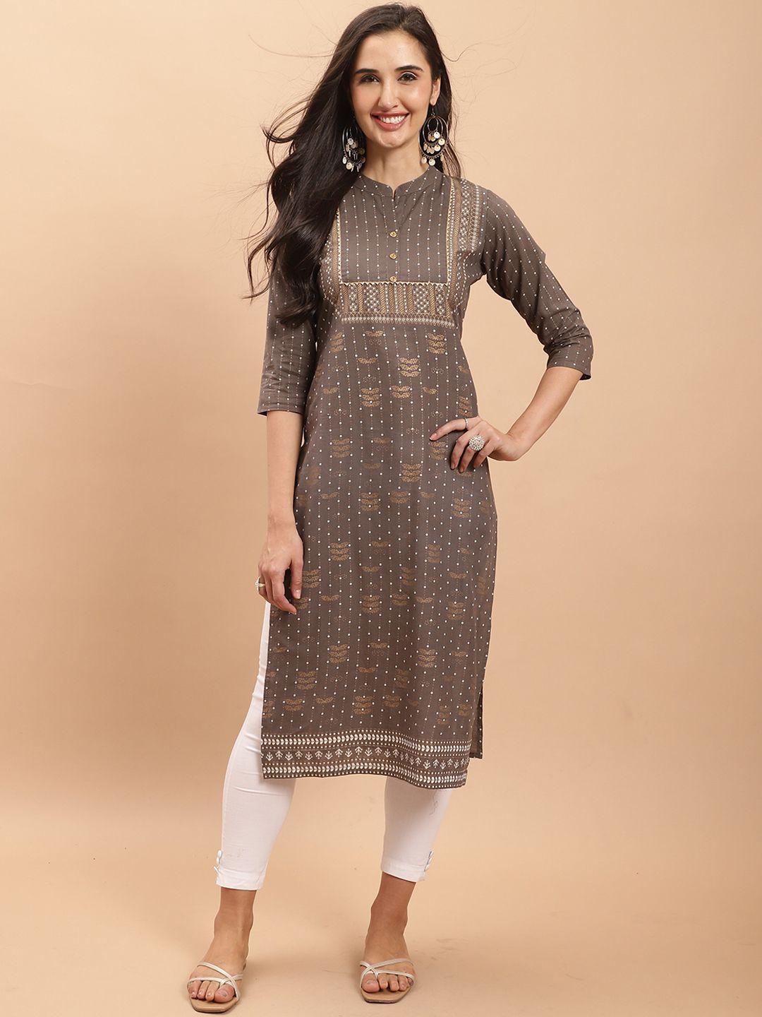 rajnandini ethnic motifs woven design cotton kurta