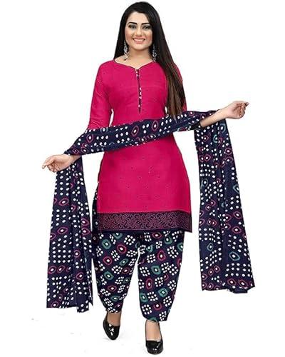 rajnandini dark pink cotton printed ready to wear patiala salwar suit (readymade-vrw4132-l)