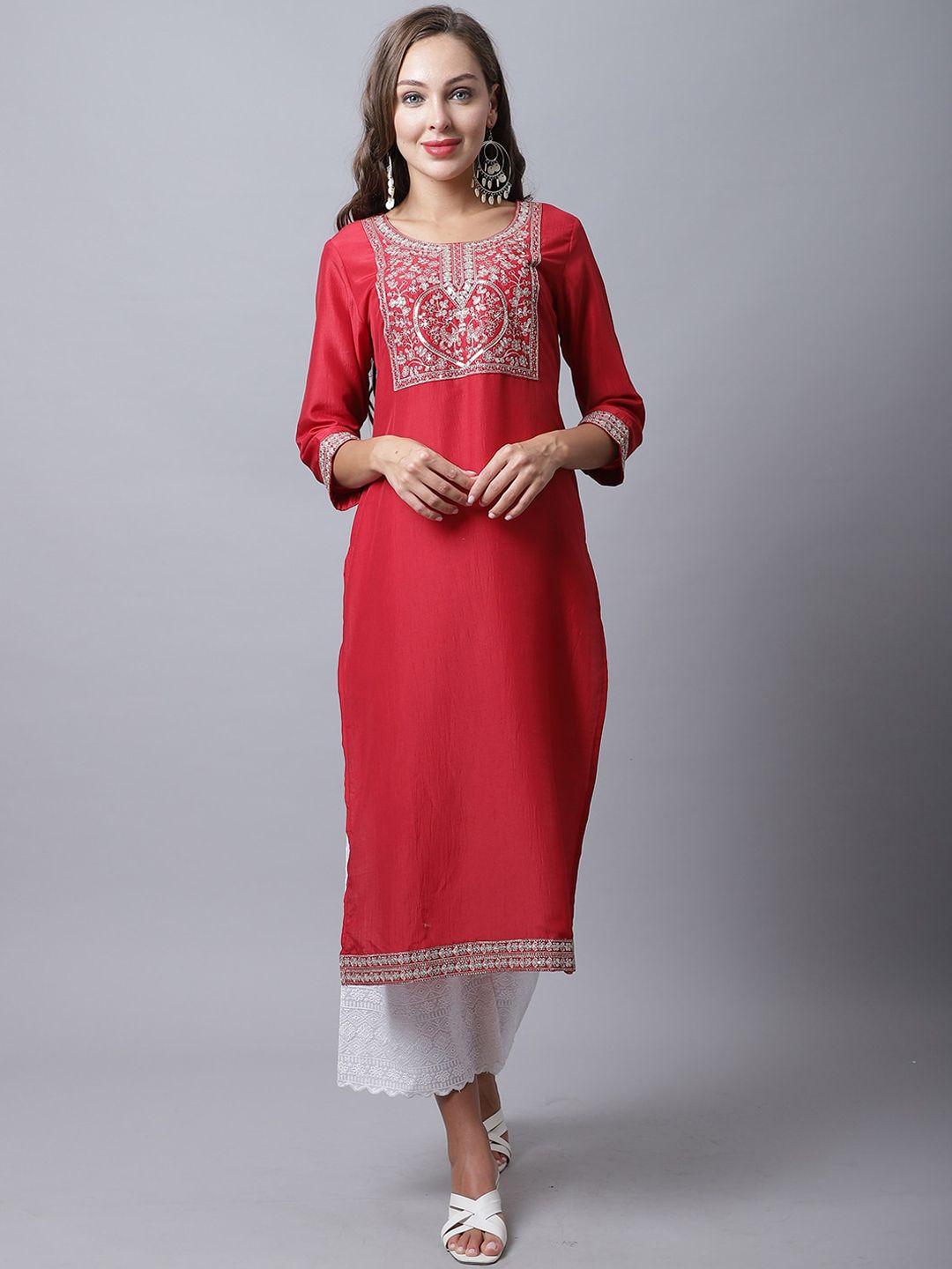 rajnandini embellished sequined silk cotton kurta