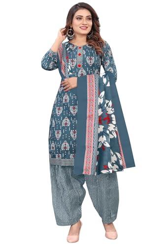 rajnandini grey & white cotton printed readymade patiala salwar suit (ready to wear-vsmrw5160-l)