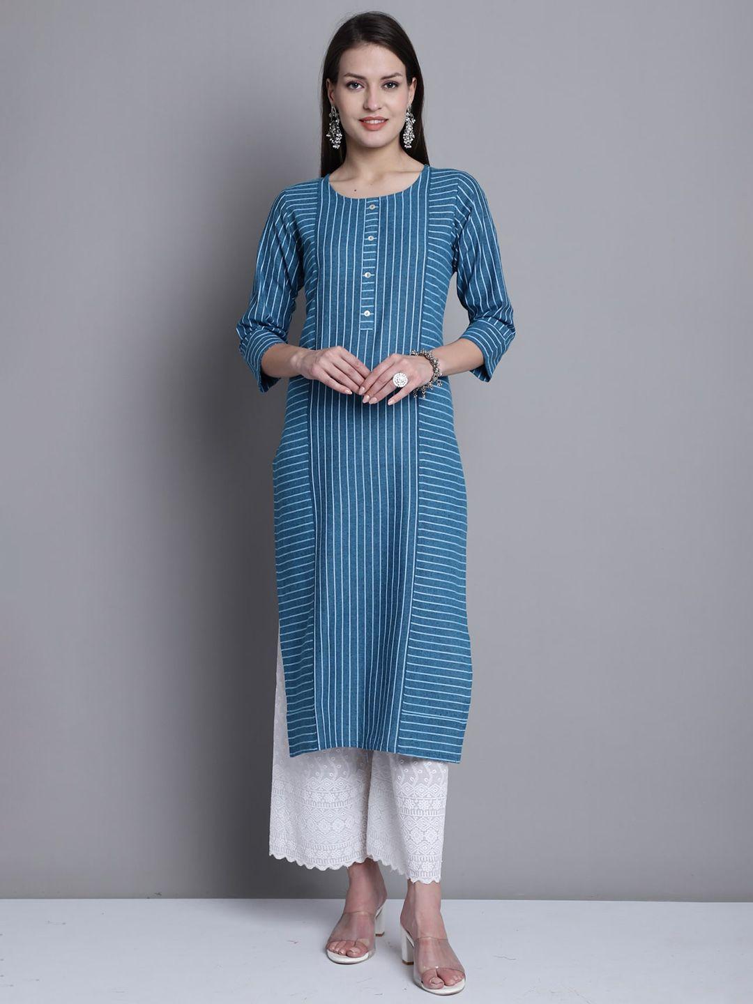 rajnandini striped cotton straight kurta