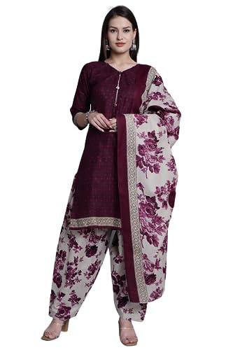 rajnandini wine cotton printed readymade patiala salwar suit (ready to wear-ltrw2017-6xl, womens)