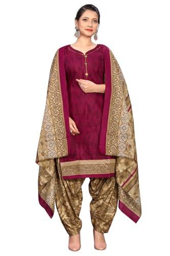 rajnandini wine cotton printed readymade womens patiala salwar suit (ready to wear-vsrw4005-large)