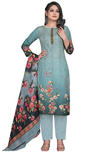 rajnandini women's grey cotton digital printed & embroidered unstitched salwar suit material (joplvsm5135)