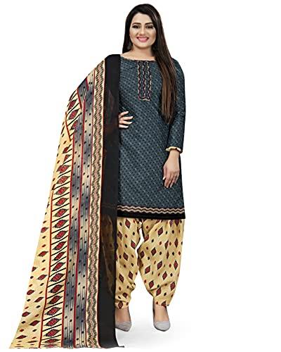 rajnandini women's grey cotton printed unstitched salwar suit material (joplvsm4184)