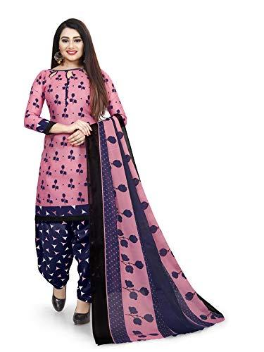 rajnandini women's pink cotton floral printed unstitched salwar suit material (joplvsm4078)