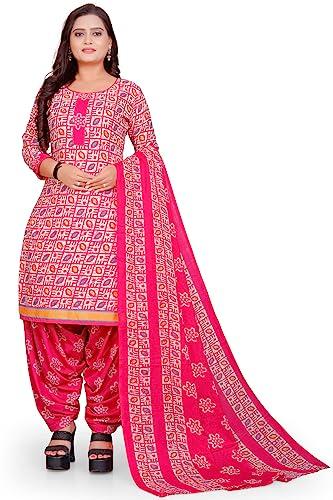 rajnandini women's pink cotton printed unstitched salwar suit material (joplvsm4281)