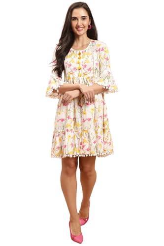 rajnandini women's pure cambric cotton printed western knee-length dress (jopljpr303-x-large _white_x-large )