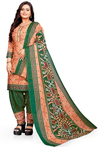 rajnandini women's salmon orange cotton printed unstitched salwar suit material (joplvsm4273)