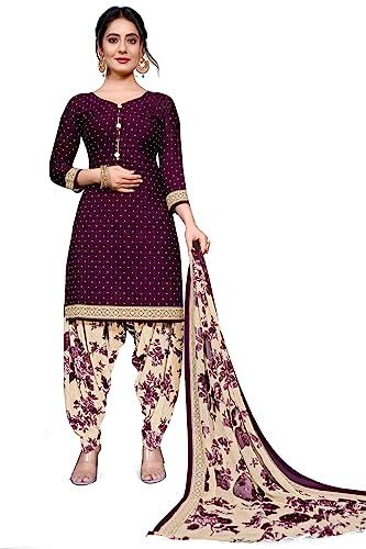 rajnandini women's wine cotton printed unstitched salwar suit material (jopllt2017)