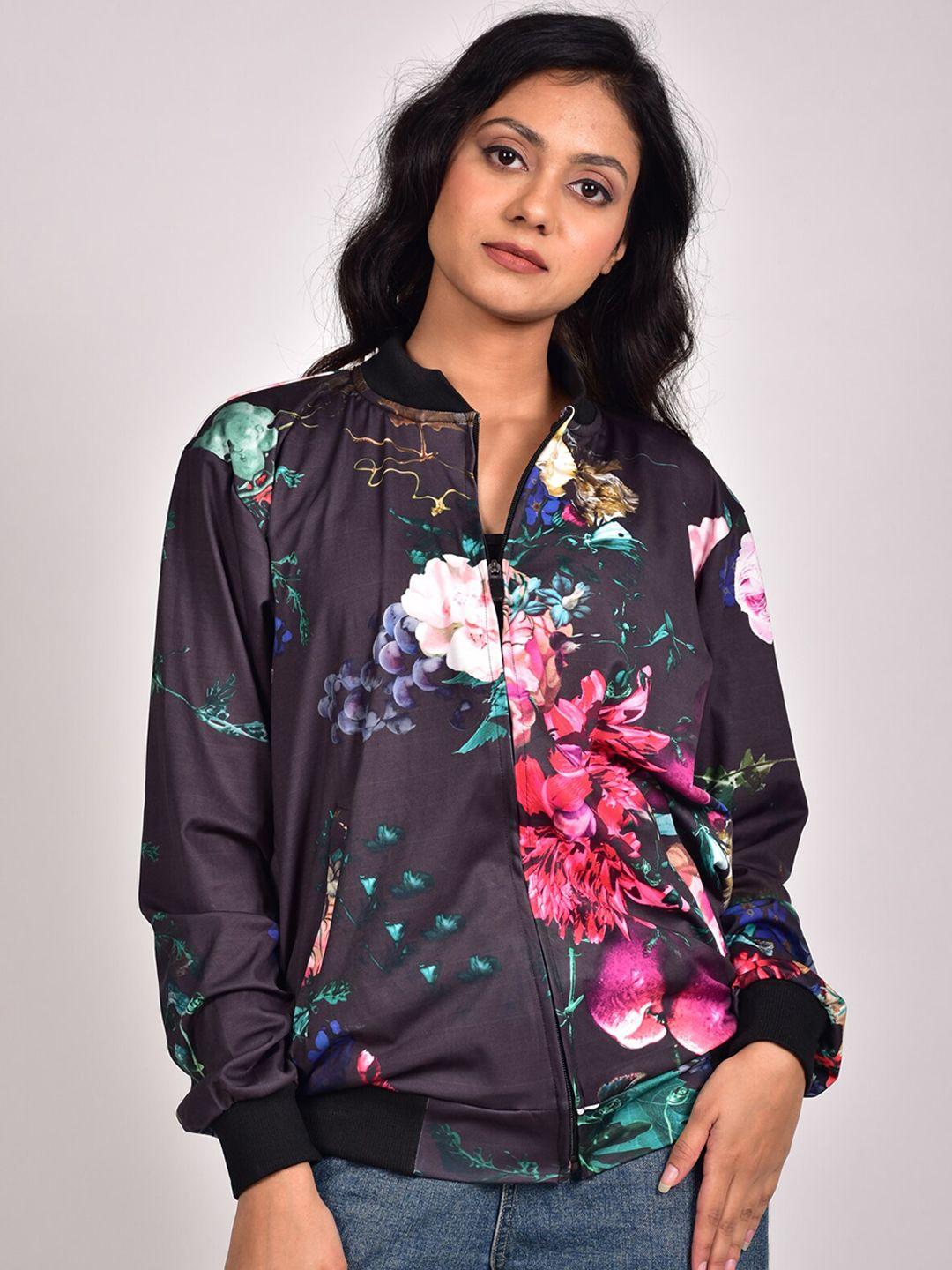 rajoria instyle women floral lightweight dry-fit bomber jacket