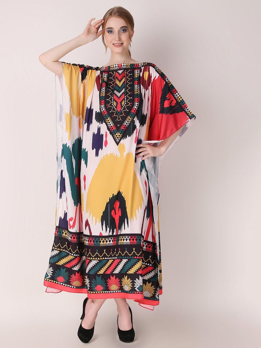 rajoria instyle abstract printed kaftan maxi dress