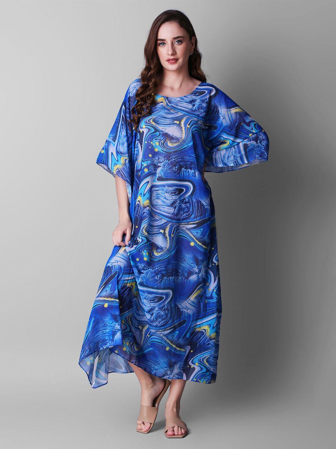 rajoria instyle multicoloured ethnic motifs print flared sleeve georgette maxi dress