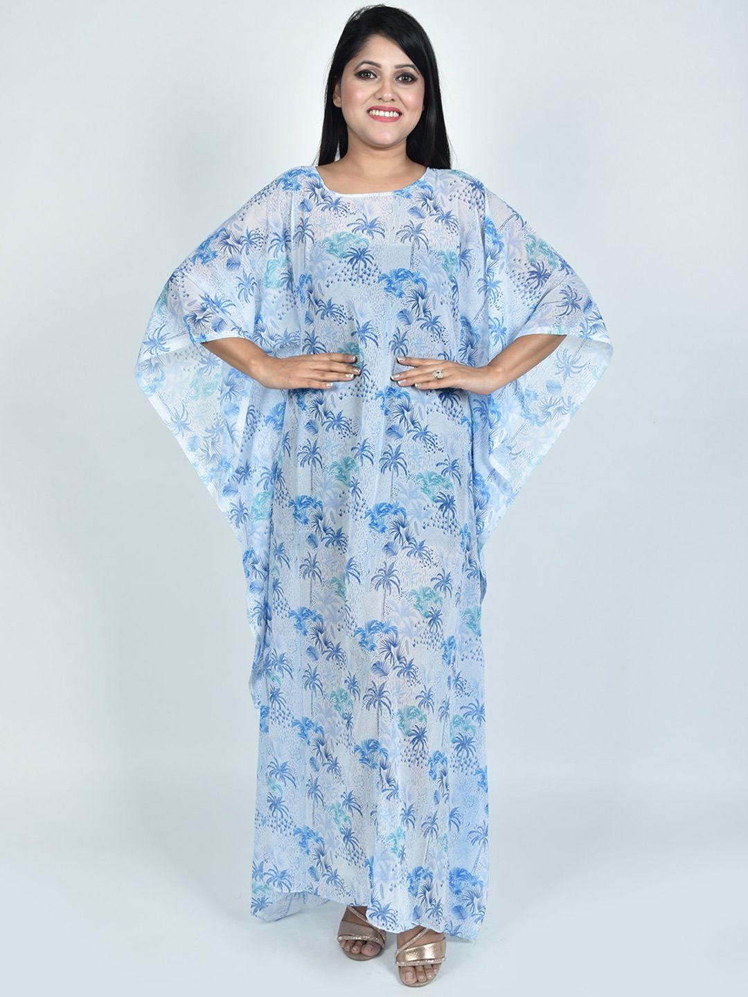 rajoria instyle printed georgette beach coverup kaftan maxi dress