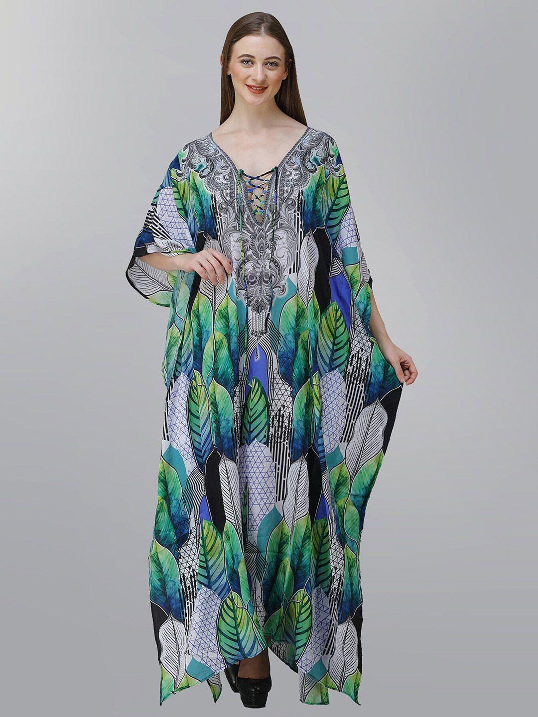 rajoria instyle printed georgette kaftan maxi dress