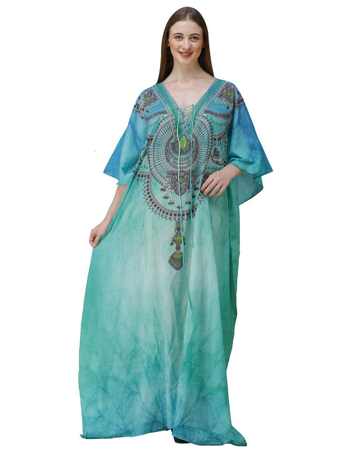 rajoria instyle women blue georgette ethnic maxi dress