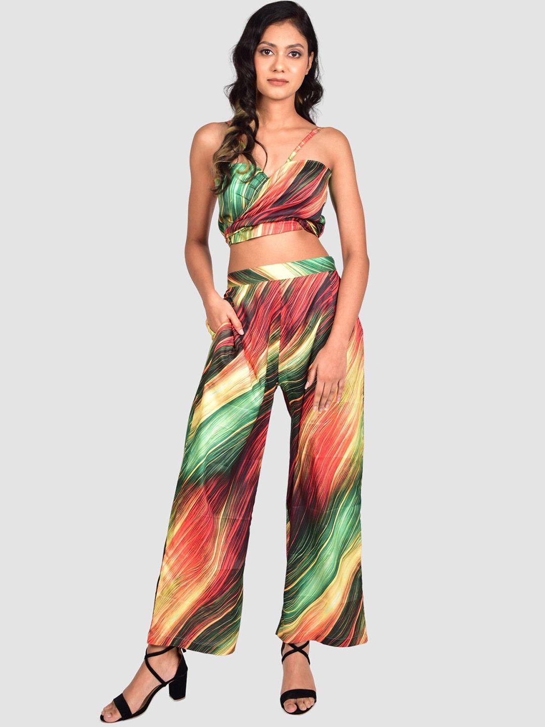 rajoria instyle women digital abstract print polyester swimwear set