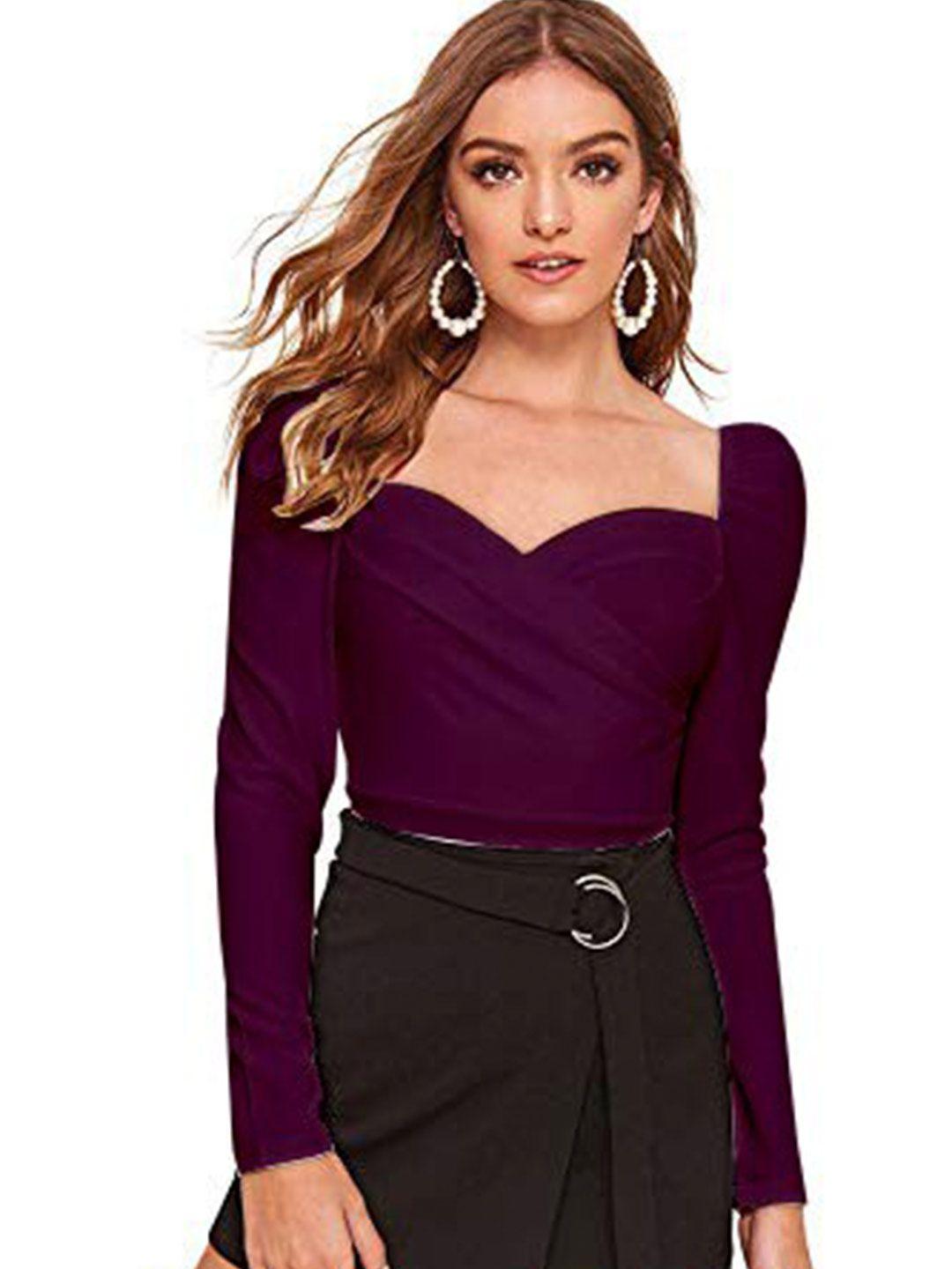 rajovati sweetheart neck puff sleeves wrap top