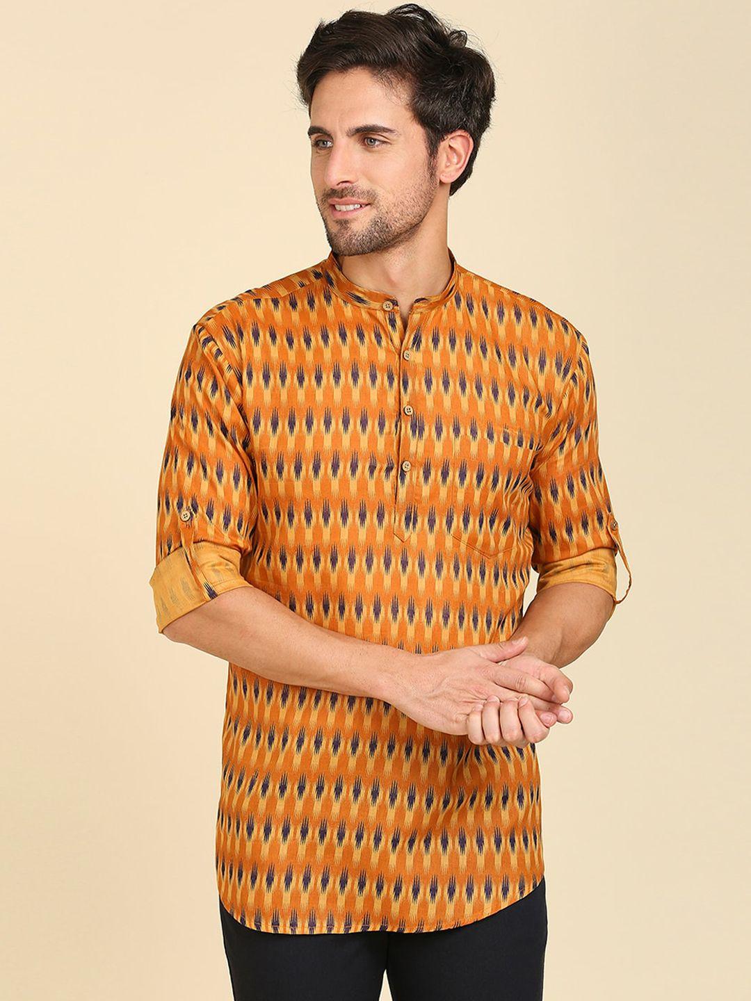 rajubhai hargovindas men geometric printed cotton kurta