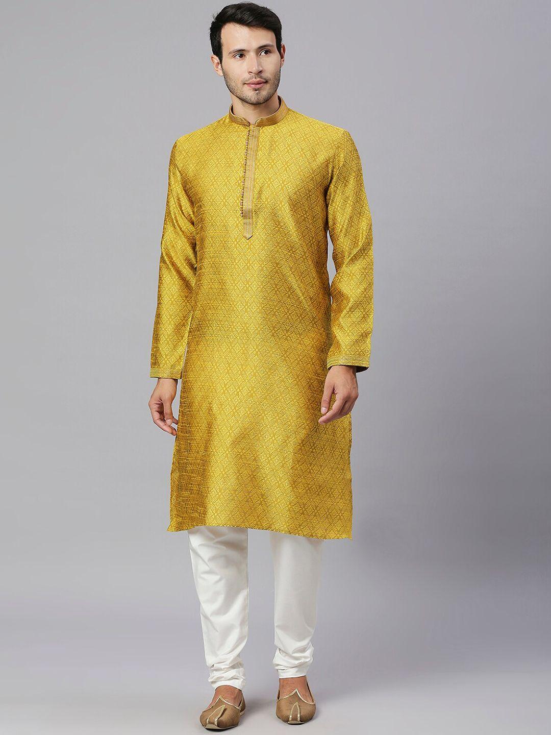 rajubhai hargovindas men ethnic motifs kurta with churidar