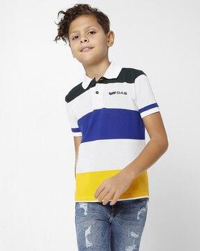 ralph blanco striped polo t-shirt