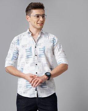 ramble pattern slim-fit shirt