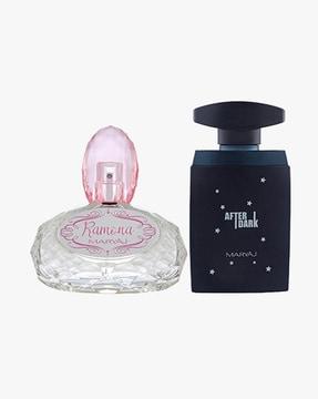 ramona eau de parfum citrus floral perfume 100 ml for women & after dark eau de parfum woody aromatic perfume 100 ml for men + 2 parfum testers