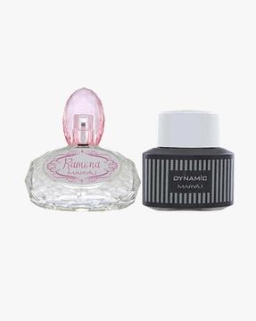 ramona eau de parfum citrus floral perfume 100 ml for women & dynamic eau de parfum perfume 100 ml for men + 2 parfum testers