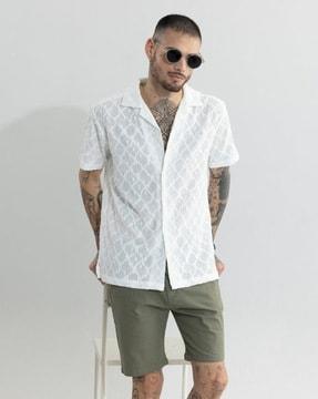 rampart boxy fit shirt with cuban collar