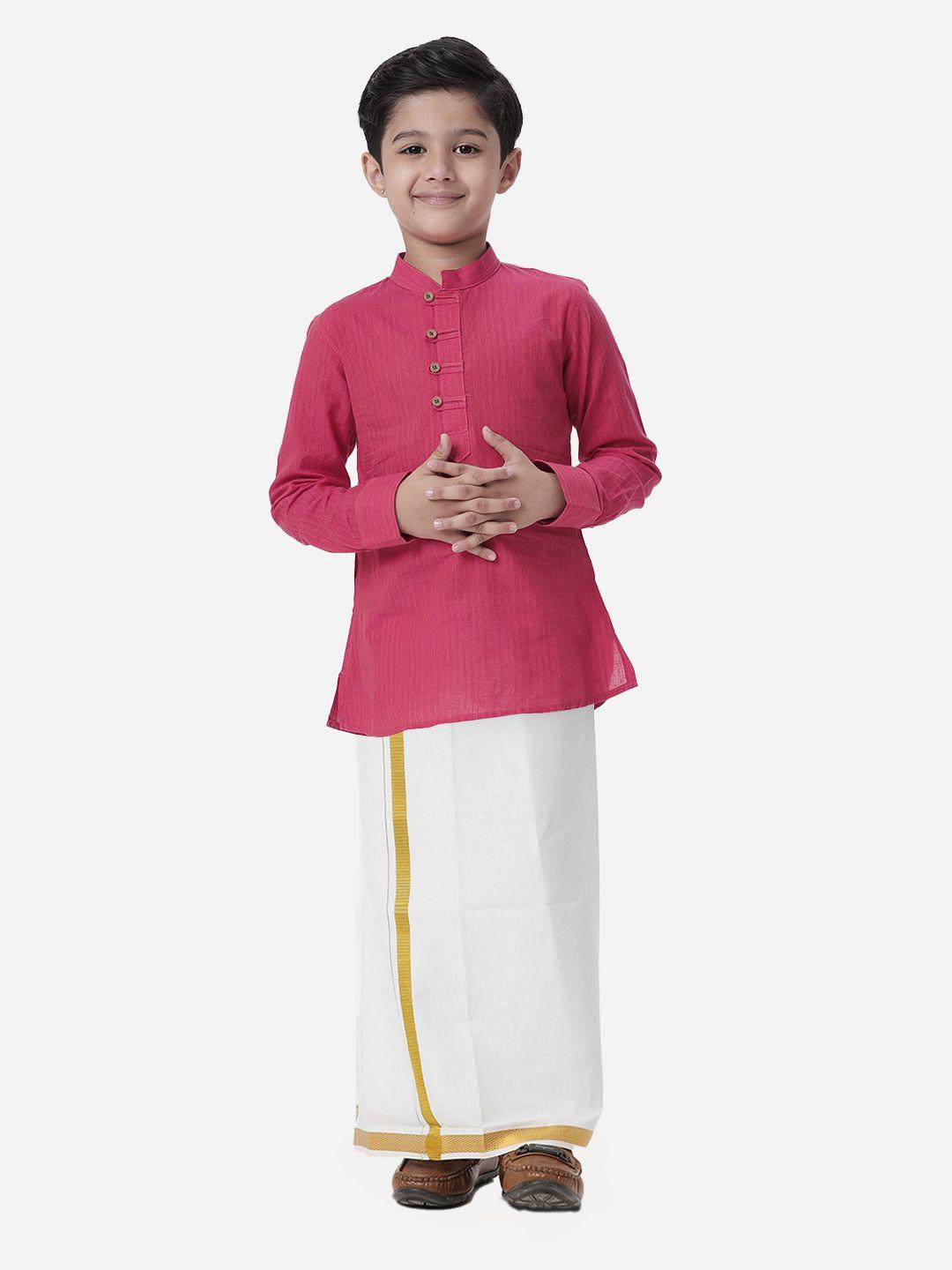 ramraj boys ethnic cotton shirt with veshti