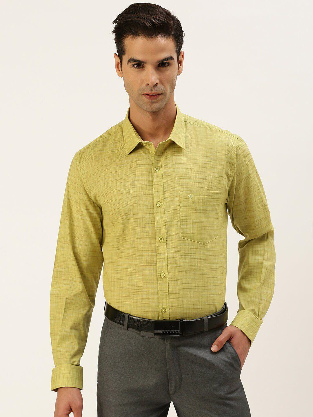 ramraj men green horizontal stripes striped formal shirt