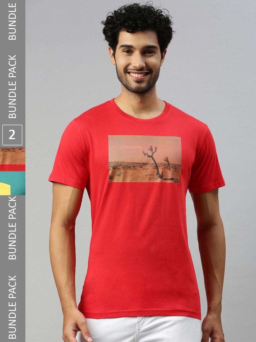 ramraj pack of 2 graphic printed cotton t-shirts