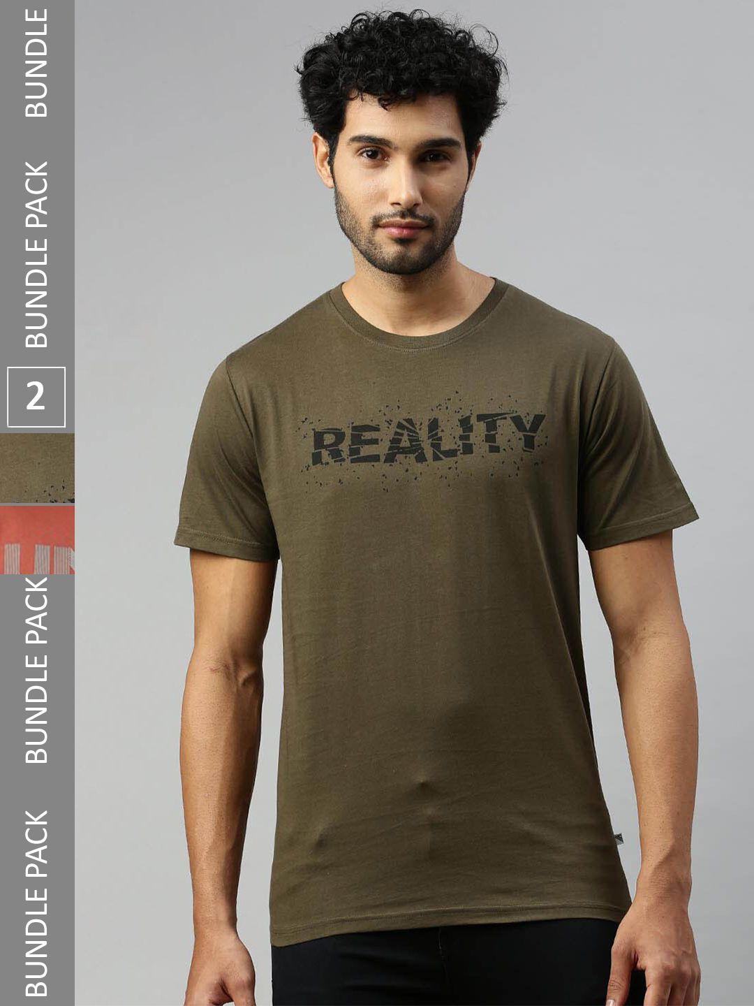 ramraj pack of 2 typography printed cotton t-shirts