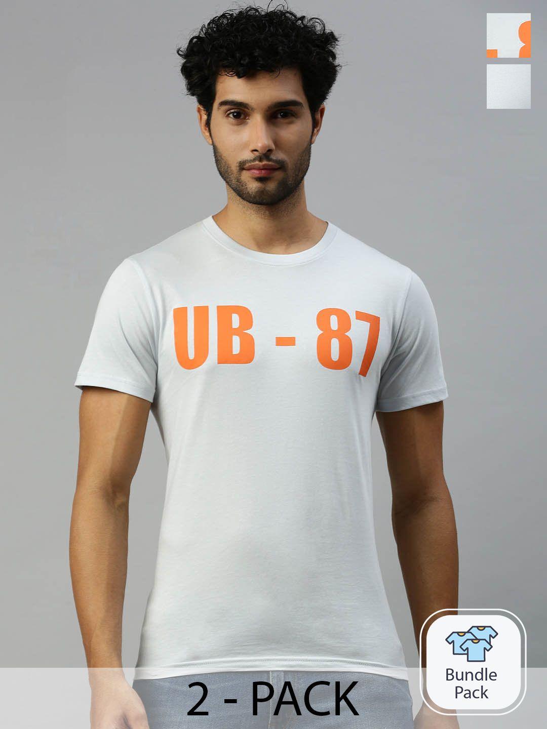 ramraj pack of 2 typography printed pure cotton t-shirt
