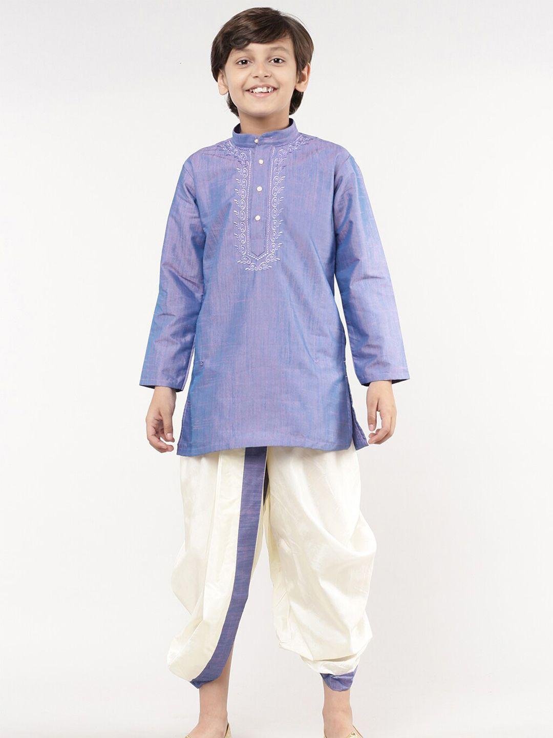 ramraj boys blue & cream-coloured dhoti pants