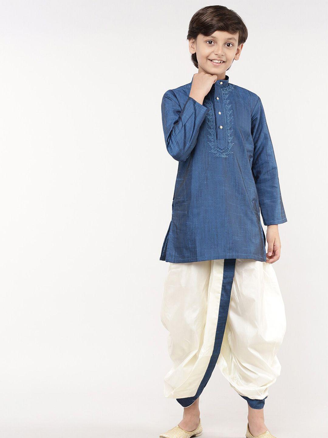 ramraj boys blue & white dhoti pants