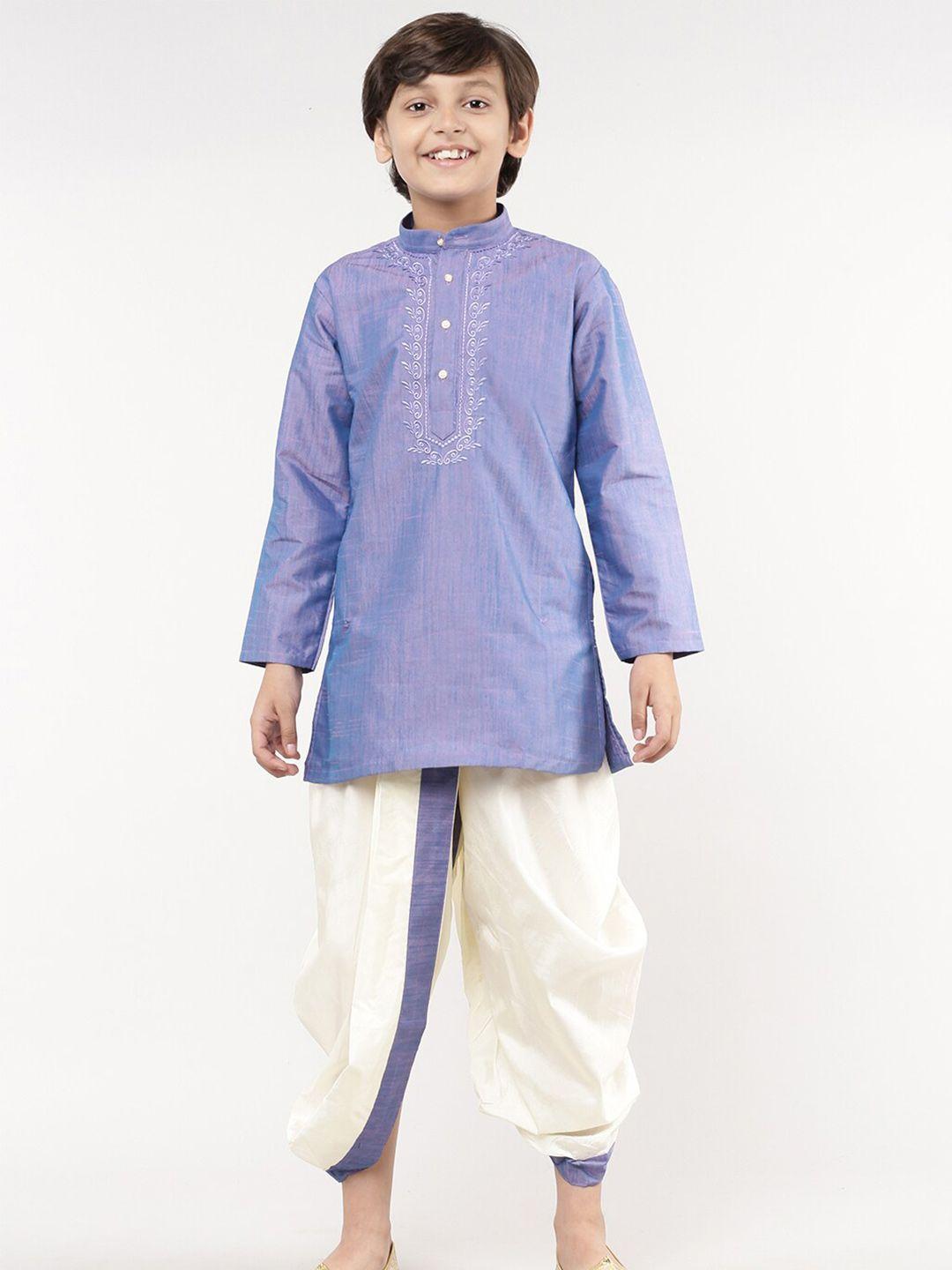 ramraj boys blue & white dhoti pants