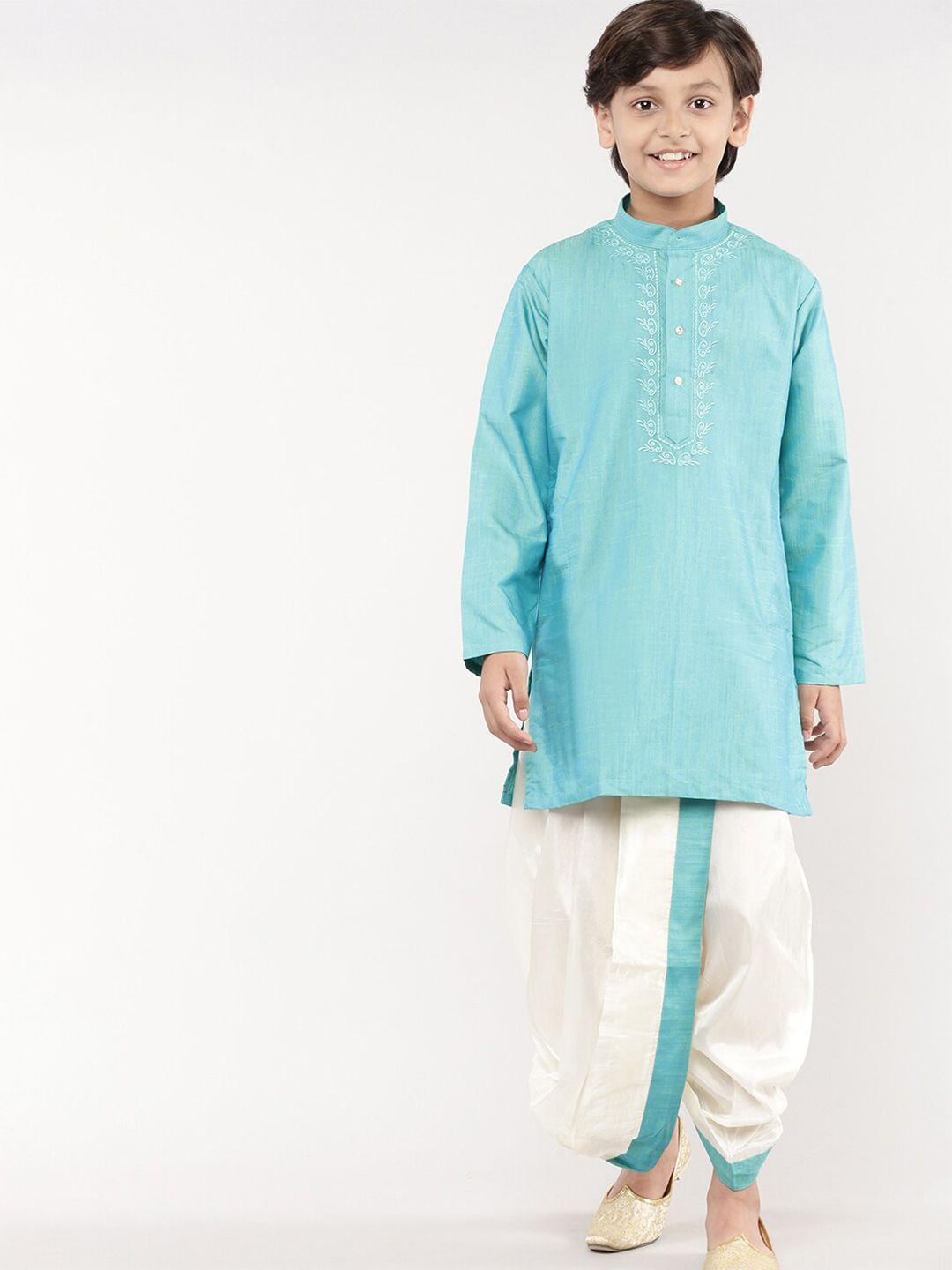 ramraj boys blue & white dhoti pants