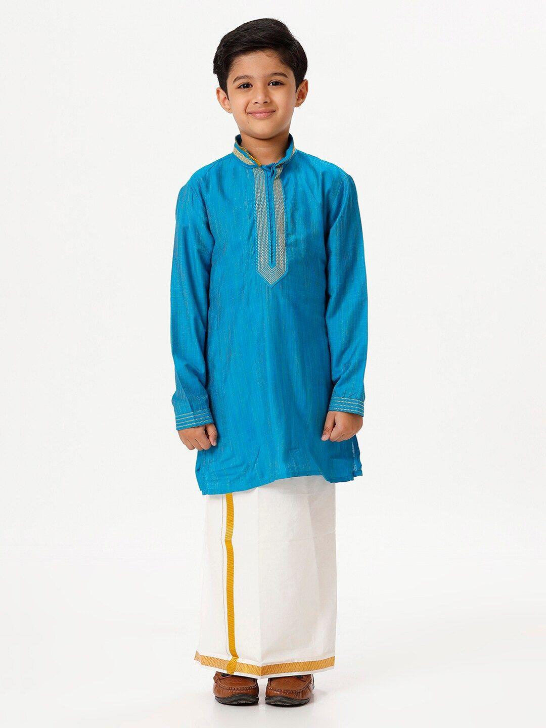 ramraj boys embellished kurta with veshti