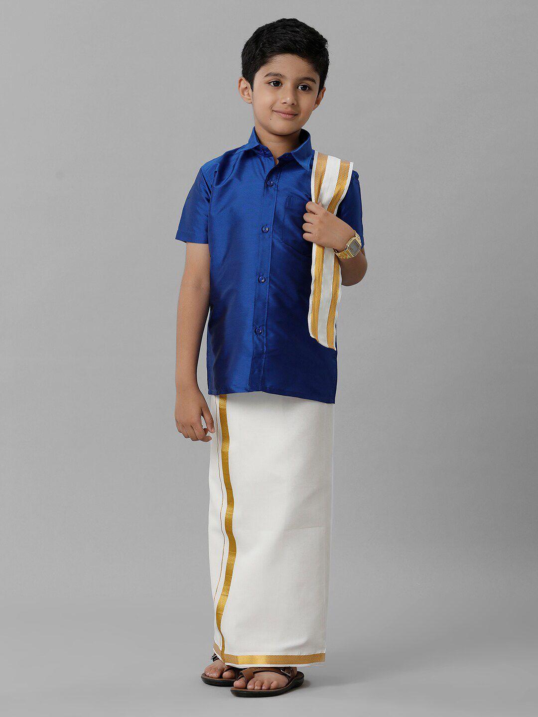 ramraj boys ethnic shirt with veshti & angavastram