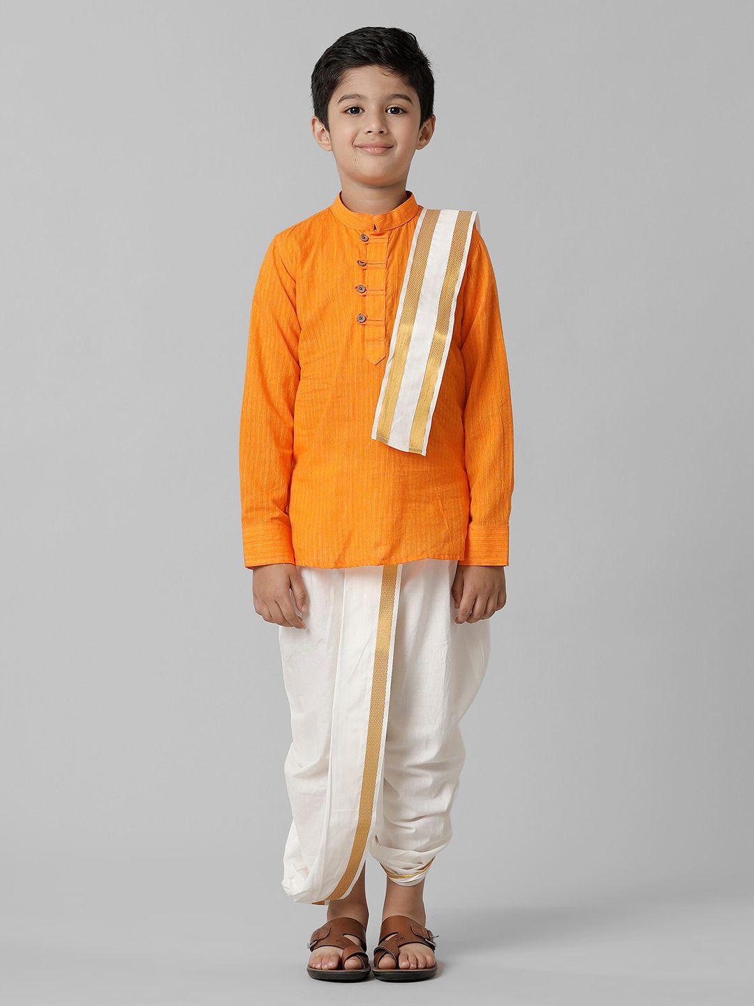 ramraj boys kurta & dhoti pants with angavastram