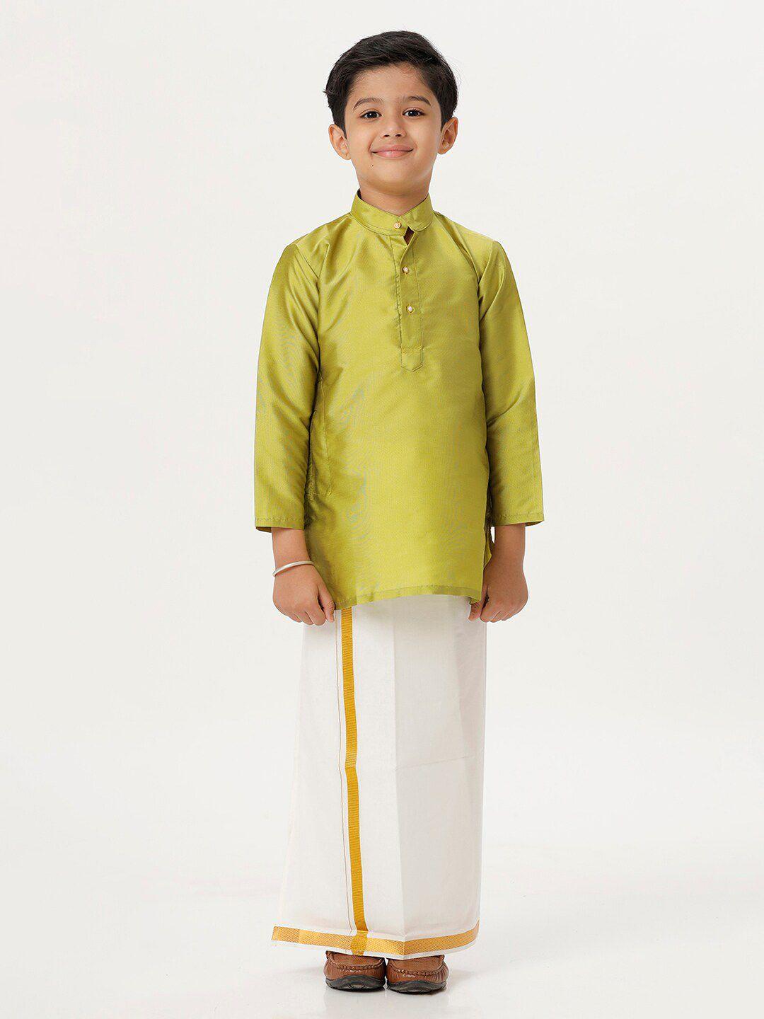 ramraj boys mandarin collar kurta with veshti